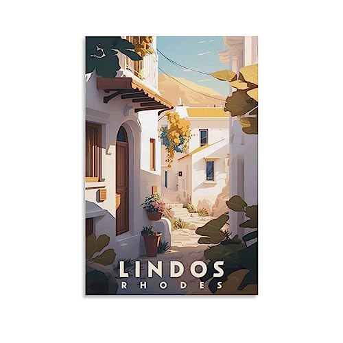 Puzzles, Lindos Rhodes Street für Erwachsene, Lernspiel, Herausforderungsspielzeug, 2000-teiliges Puzzle für Erwachsene und Kinder, Lernspiele, Heimdekoration, 100 x 70 cm von AFHMZ