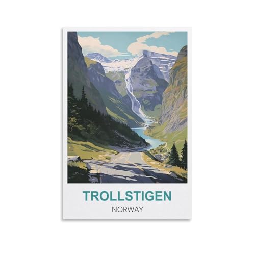 Puzzles, Trollstigen Norwegen für Erwachsene, Lernspiel, Herausforderungsspielzeug, 1000 Teile, Puzzle für Erwachsene und Kinder, Lernspiele, Heimdekoration, 70 x 50 cm von AFHMZ