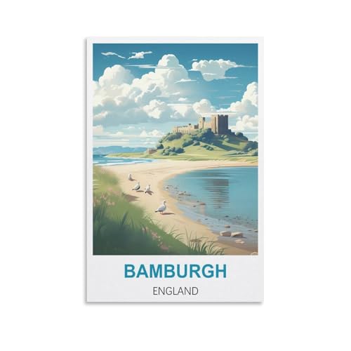 Puzzles für Erwachsene, Bamburgh England Poster, Lernspiel, Puzzle, geeignet zur Dekompression und Wanddekoration, 52 x 38 cm von AFHMZ