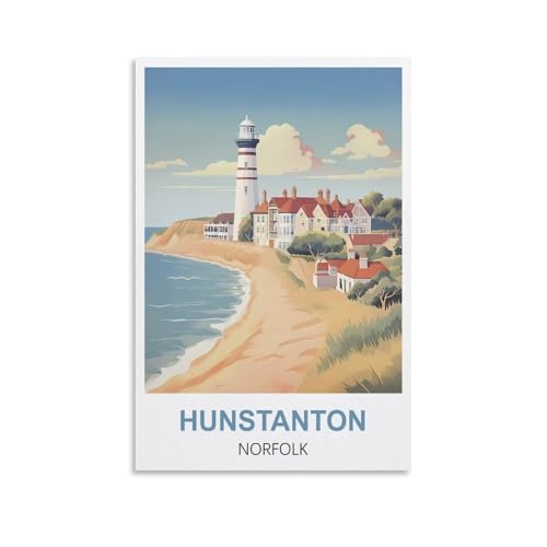 Puzzles für Erwachsene, Hunstanton Lighthouse, Norfolk-Poster, Puzzles für Erwachsene, anspruchsvolle Puzzles, Puzzlespiel für die ganze Frau, Geschenke für Männer, 70 x 50 cm von AFHMZ