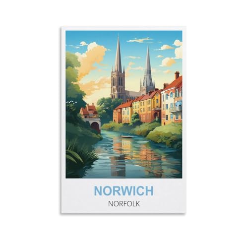 Puzzles für Erwachsene, Norwich Norfolk Poster-Puzzles für Erwachsene, anspruchsvolle Puzzles, Puzzlespiel für das Ganze für Frauen, Geschenke für Männer, 70 x 50 cm von AFHMZ
