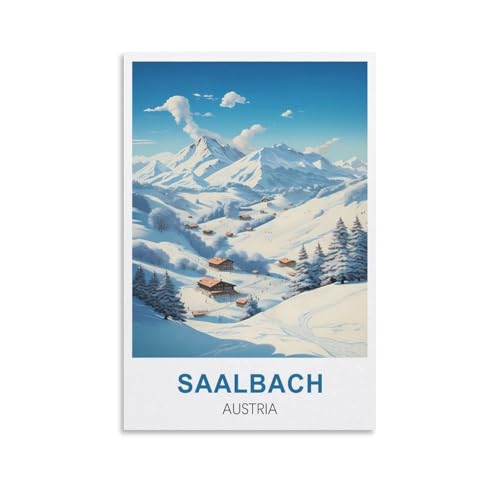 Puzzles für Erwachsene, Saalbach, Österreich, Lernspiel, Puzzle, geeignet zur Dekompression und als Wanddekoration, 100 x 70 cm von AFHMZ