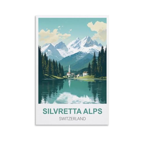 Puzzles für Erwachsene, Silvretta-Alpen, Schweiz, Lernspiel, Puzzle, geeignet zur Dekompression und als Wanddekoration, 100 x 70 cm von AFHMZ