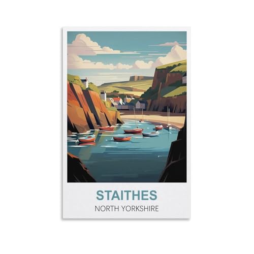 Puzzles für Erwachsene, Staithes North Yorkshire Poster-Puzzles für Erwachsene, anspruchsvolle Puzzles, Puzzlespiel für das Ganze für Frauen, Geschenke für Männer, 70 x 50 cm von AFHMZ