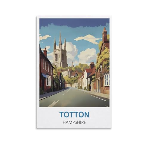Puzzles für Erwachsene, Totton Hampshire Poster-Puzzles für Erwachsene, anspruchsvolle Puzzles, Puzzlespiel für das Ganze für Frauen, Geschenke für Männer, 70 x 50 cm von AFHMZ