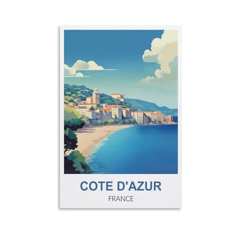 Puzzles für Erwachsene, Vintage-Poster der Côte d'Azur, Frankreich, Lernspiel, Puzzle, geeignet zur Dekompression und als Wanddekoration, 70 x 50 cm von AFHMZ