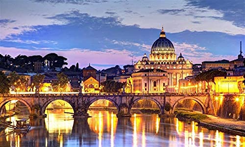 Puzzles für Erwachsene 100, Puzzles für Erwachsene 100 Teile, Puzzlebücher für Erwachsene, Puzzle Rom Tiber und Petersdom 45,5x35,5CM von AFHMZ