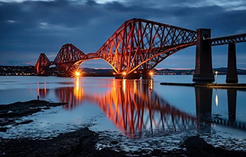 Rude Puzzle für Erwachsene, 300 Teile, natürliche Schönheit, Brücke, Schottland, Blaue Stunde, South Queensferry, 38 x 26 cm Rude Puzzle für Erwachsene, 300 Teile, natürliche Schönheit, Brücke, Schottland, Blaue Stunde, South Queensferry, 38 x 26 cm von AFHMZ