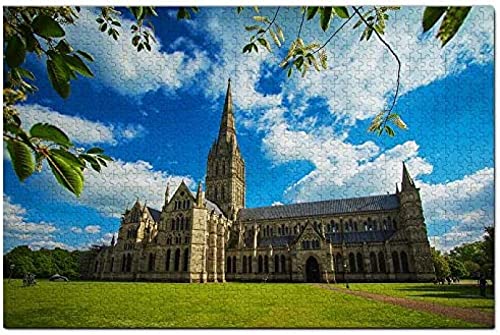 Salisbury Cathedral, England, Vereinigtes Königreich Puzzle für Erwachsene, 100 Teile, Papier-Reisesouvenir, 45,5 x 35,5 cm von AFHMZ