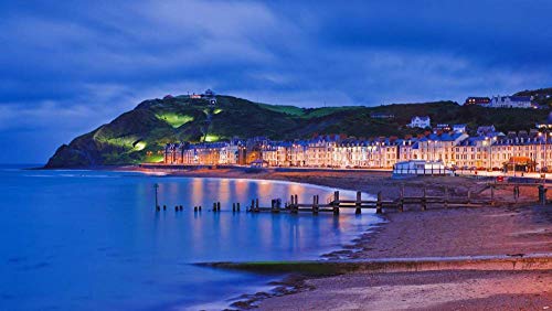 Schöne Szene, 2000 Teile Puzzle für Erwachsene, Dekompressionsspielzeug für Erwachsene, ideales Lernpuzzle, Spiele für Erwachsene, Geschenk – Promenade in Aberystwyth, 70 x 100 cm von AFHMZ