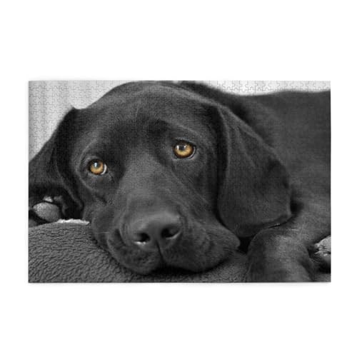 Schwarzer Labrador-Welpe, süßes Hunde-Puzzle, 200 Teile, Puzzlespielzeug, Familienspiel, Wanddekoration für Erwachsene und Jugendliche, 35 x 25 cm Schwarzer Labrador-Welpe, süßes Hunde-Puzzle, 200 Teile, Puzzlespielzeug, Familienspiel, Wanddekoration für Erwachsene und Jugendliche, 35 x 25 cm von AFHMZ