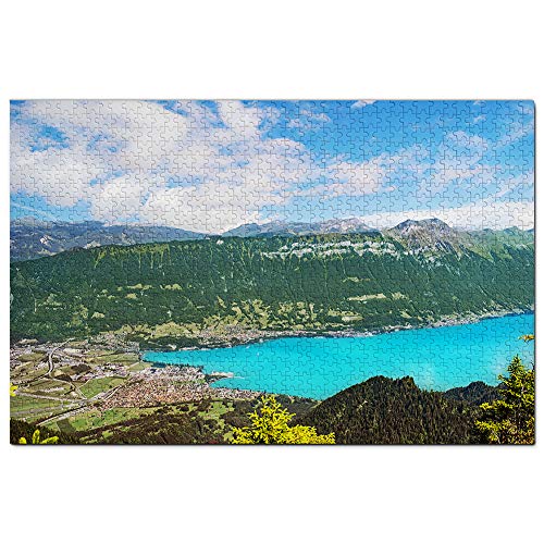 Schweiz Thunersee Interlaken Puzzle 100 Teile Spiel Kunstwerk Reise Souvenir 45,5x35,5CM von AFHMZ