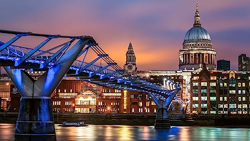 Schwierige Puzzles für Erwachsene 500 Teile St. Paul's Cathedral und Millennium Bridge bei Nacht, South Bank, London, England, Großbritannien 52x38CM Schwierige Puzzles für Erwachsene 500 Teile St. Paul's Cathedral und Millennium Bridge bei Nacht, South Bank, London, England, Großbritannien 52x38CM von AFHMZ