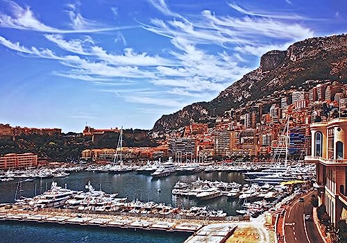 Schwieriges Puzzle für Erwachsene, 200 Teile, Hafenyachten von Monaco und Monte Carlo, 35 x 25 cm von AFHMZ