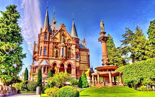 Schwieriges Puzzle für Erwachsene 100 Teile Schloss Drachenburg Deutschland 45,5x35,5CM von AFHMZ