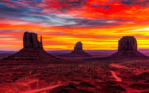 Schwieriges Puzzle für Erwachsene 500 Teile Sonnenuntergang Monument Valley Wüstengebiet 52x38CM Schwieriges Puzzle für Erwachsene 500 Teile Sonnenuntergang Monument Valley Wüstengebiet 52x38CM von AFHMZ