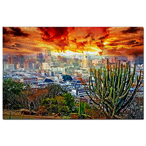 Simbabwe Puzzle 100 Teile Harare Simbabwe Puzzle Spiel Kunstwerk Reise Souvenir 45,5 x 35,5CM von AFHMZ