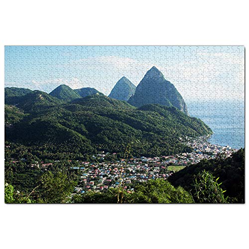 Soufriere St. Lucia Puzzle 500 Teile Spiel Kunstwerk Reise Souvenir 52x38CM von AFHMZ