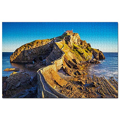 Spanien Gaztelugatxe Baskenland Bakio Puzzle 500 Teile Spiel Kunstwerk Reise Souvenir 52x38CM von AFHMZ