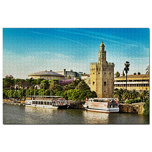 Spanien Gold Tower Sevilla Puzzle 300 Teile Spiel Kunstwerk Reise Souvenir 38x26CM von AFHMZ