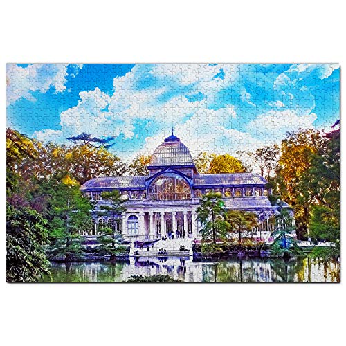 Spanien Puzzle 1000 Teile Spanien Kristallpalast Retiro Park Madrid Puzzlespiel Kunstwerk Reisesouvenir 52x38CM von AFHMZ