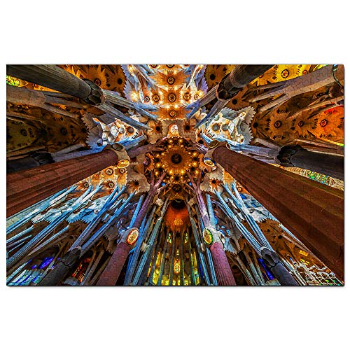 Spanien Sagrada Familia Barcelona Puzzle für Erwachsene 100 Teile Reisegeschenk Souvenir 45,5 x 35,5 cm von AFHMZ