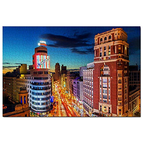 Spanien Straße Madrid Puzzle 100 Stück Spiel Kunstwerk Reise Souvenir 45,5x35,5CM von AFHMZ