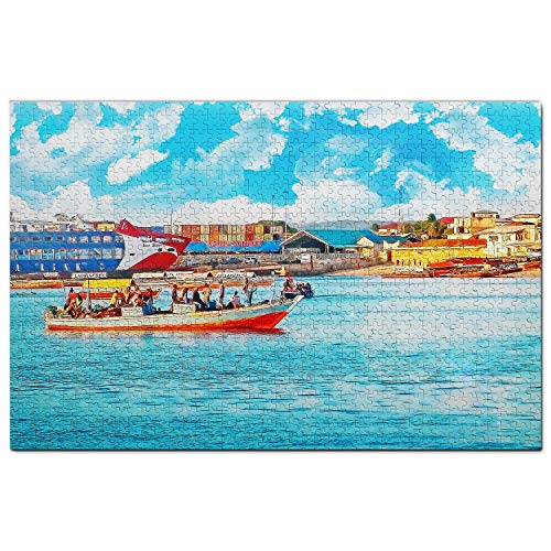 Tansania-Puzzle, 200 Teile, Stone Town, Sansibar, Tansania, Puzzlespiel, Kunstwerk, Reisesouvenir, 35 x 25 cm Tansania-Puzzle, 200 Teile, Stone Town, Sansibar, Tansania, Puzzlespiel, Kunstwerk, Reisesouvenir, 35 x 25 cm von AFHMZ