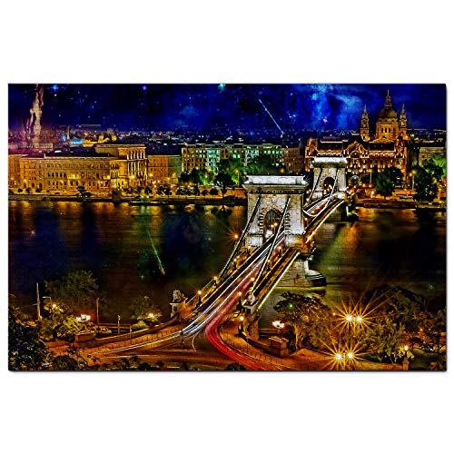 Ungarn Puzzle 100 Teile Ungarn Kettenbrücke Budapest Puzzlespiel Kunstwerk Reisesouvenir 45,5x35,5CM von AFHMZ