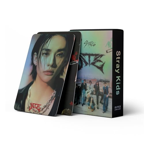 AFSC Kpop Stray Kids 55 Stück Photokarten, Stray Kids ATE Cards, Mini Cards, Album Karten, Geschenk für Fans von AFSC