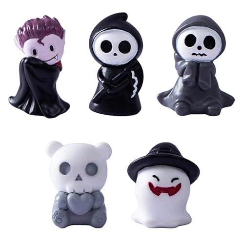 Wichtel Zubehör, 5 Stück Wichteltür Set, Halloween Puppenhaus Dekoration, Miniatur Puppenhaus Zubehör, Halloween Party Deko Zubehör Garten Thema, Halloween Party Dekoration von AFYRIANT