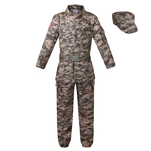 AGCOAH Soldat Armee Soldat Kostüm für Kinder (Größe S 4-6 Jahre) von AGCOAH