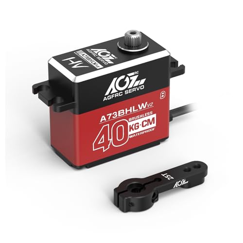 AGFRC 40 kg wasserdichte Lenkung - Digital-Servo High-Torque - programmierbares Metallgetriebe bürstenloses Servo für 1/10 RC-Modell, Regelwinkel 180° (A73BHLW) von AGFRC