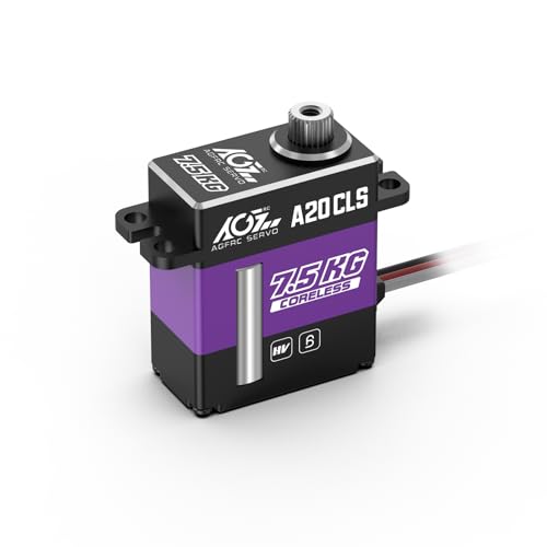 AGFRC Digitales High-Torque Micro Wing-Servo - CNC-dünnes Servo mit Dual-Kugellager & Metallgetriebe (A20CLS) von AGFRC