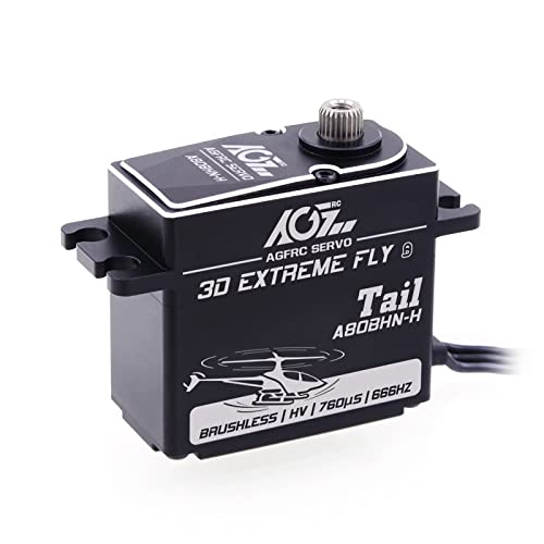 AGFRC Hochgeschwindigkeits-Hubschrauber-Schwanz RC-Servo-Motor – 0,055 Sec HV Vollmetallgetriebe programmierbares bürstenloses Servo für 450-700 Klasse RC Hubschrauber (A80BHN-H) von AGFRC