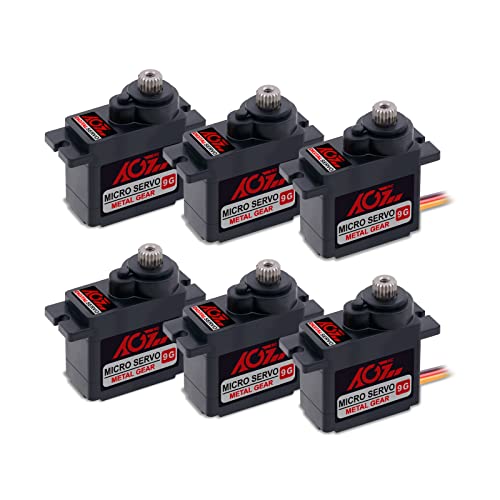 AGFRC Mikro-Servomotor-Set, 2,2 kg, Metallgetriebe, digitaler RC-Servo für ferngesteuerte Hubschrauber, Flugzeug, Boot, Steuerwinkel 180 ° (B9DLM) von AGFRC