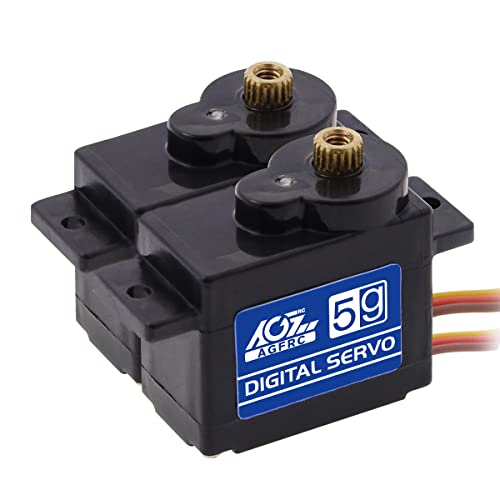 AGFRC Sub-Micro RC Servomotor – Upgrade Metal Gear 8g 1kg 0.075Sec High Speed Coreless Digital Drift Racing Servo für 1/28 RC Autos Flugzeuge (B05CLS) von AGFRC
