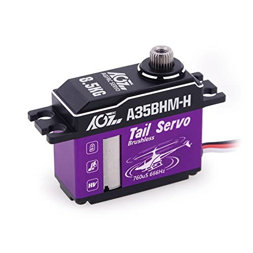 AGFRC bürstenloses Hochgeschwindigkeits Schwanz servo – 0,065 sec HV Full CNC Gehäuse Titan-Getriebe Hubschrauber Servo für 380-500 Helikopter Tail Glider (A35BHM-H) von AGFRC
