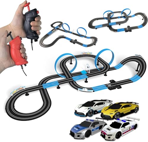 AGM MASETCH High Speed Series Slot Car Race Track Sets - Slot Cars, Rennstrecken & Zubehör Elektrische Rennstrecke, Duale Elektrische Rennstrecke (8,4 Meter lang) von AGM MASTECH