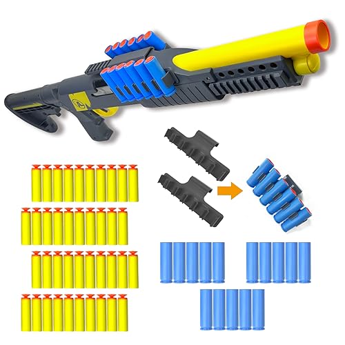AGM MASTECH Spielzeugpistolenmodell Schaumstoffblaster Soft Bullet Shotgun, Design mit auswerfender leerer Hülse, Perfekt für drinnen und draußen.15 Hülsen,40 weichen Schaumpfeilen, 2 Munitionshaltern von AGM MASTECH