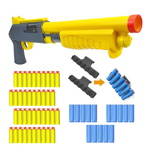 AGM MASTECH Spielzeugpistolenmodell Schaumstoffblaster Soft Bullet Shotgun, Design mit auswerfender leerer Hülse, Perfekt für drinnen und draußen.15 Hülsen,40 weichen Schaumpfeilen, 2 Munitionshaltern von AGM MASTECH