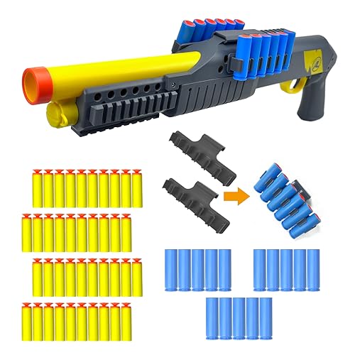 AGM MASTECH Spielzeugpistolenmodell Schaumstoffblaster Soft Bullet Shotgun, Design mit auswerfender leerer Hülse, Perfekt für drinnen und draußen.15 Hülsen,40 weichen Schaumpfeilen, 2 Munitionshaltern von AGM MASTECH