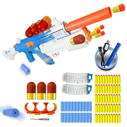 Automatische Spielzeug Pistole für Kinder, 2-in-1-Modus elektrische Spielzeugpistole, Schaumstoff-Spielzeugpistole mit Granatwerfer, Schießspielzeug für Kinder und Mädchen ab 7, 8, 9, 10, 11+ Jahren von AGM MASTECH