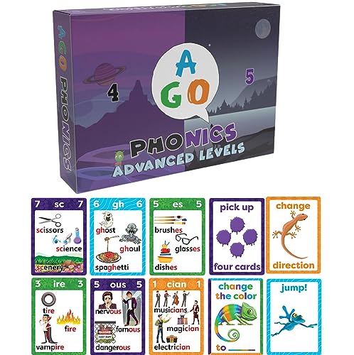 AGO Phonics Kartenspiel - Set (Levels 4 & 5). Perfekt, um Phonics & Lesen spielerisch zu fördern. Tauche EIN in Digraphen, Diphthongs, Wortfamilien & mehr! von AGO
