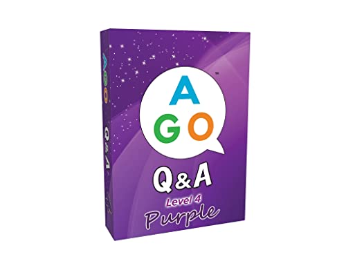 AGO Q&A Purple (Level 4) Kartenspiel zum Englisch Lernen | Spiel und Spaß für Kinder und Erwachsene beim Lernen von AGO