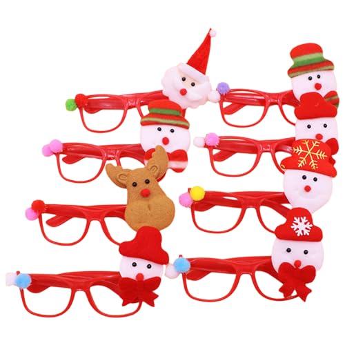 AGONEIR 10 Stück Weihnachtsdekorationen 2024 Brillenrahmen Weihnachtsmann Schneemann Brille Erwachsene Kinder Weihnachtsgeschenk Party Dekor 2024 Neujahr Weihnachten Requisiten von AGONEIR