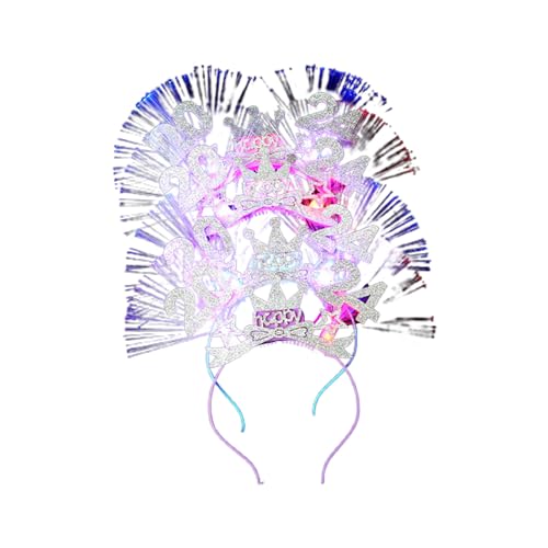 AGONEIR 2023 Frohes neues Jahr, Stirnband, Set mit 5 LED-Stirnbändern, zufällige Farbe, Neujahrsparty-Dekorationen, Radom-Farbe, Stirnband, modischer Kopfschmuck, beleuchtet von AGONEIR