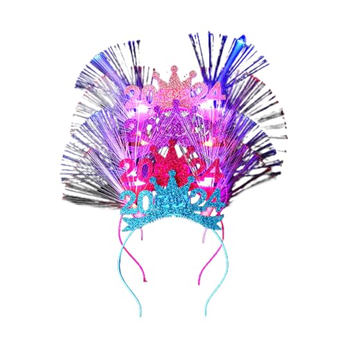 AGONEIR 2023 Frohes neues Jahr, Stirnband, Set mit 5 LED-Stirnbändern, zufällige Farbe, Neujahrsparty-Dekorationen, Radom-Farbe, Stirnband, modischer Kopfschmuck, beleuchtet von AGONEIR