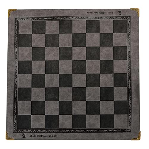 Flat Chess Board International Synthetic PU Leather Chessboard Classic Chess Games Accessories Folding Board Chess Game Pu Leather Chess Board Roll Up Chess Board For Adults Rollable Chess Board Chess von AGONEIR