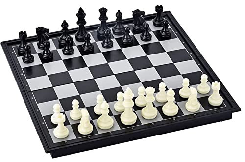 Schachspiel magnetisch - Reiseschach klein und kompakt - Schachbrett klappbar Reise Spielesammlung - Schachbrett Kinder klein - 24x24cm Magnetschach von AGREATLIFE